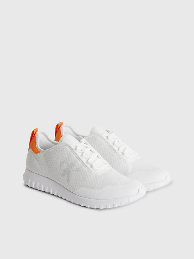 White Calvin Klein Recycled Mesh Men Sneakers | QXFI-59814