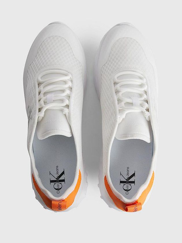 White Calvin Klein Recycled Mesh Men Sneakers | QXFI-59814