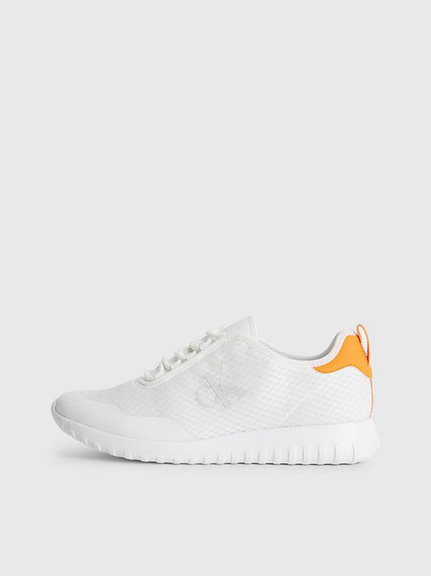 White Calvin Klein Recycled Mesh Men Sneakers | QXFI-59814