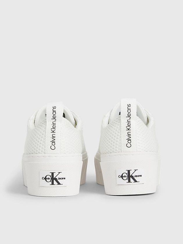 White Calvin Klein Recycled Mesh Platform Women Sneakers | HWXE-95623