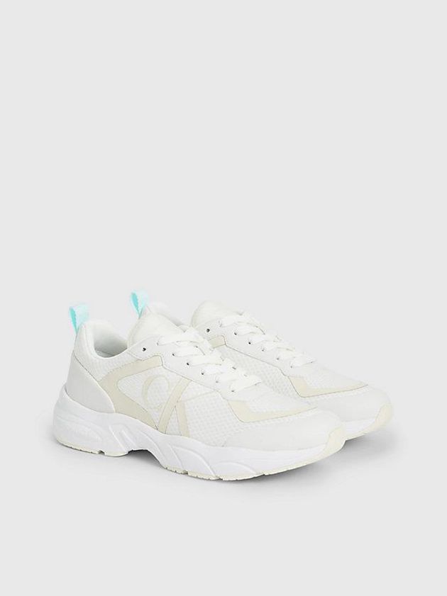 White Calvin Klein Recycled Mesh Women Sneakers | VLYB-45130