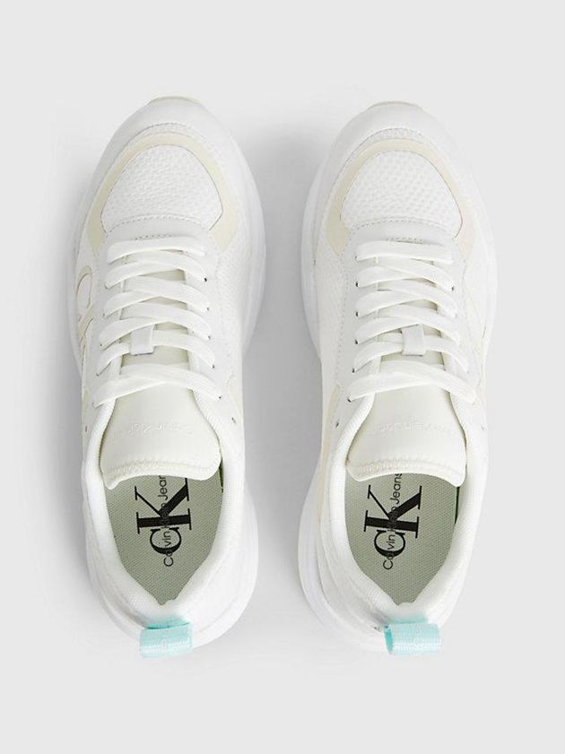 White Calvin Klein Recycled Mesh Women Sneakers | VLYB-45130