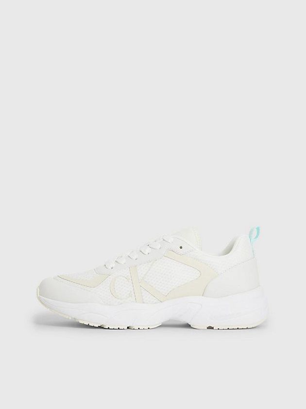 White Calvin Klein Recycled Mesh Women Sneakers | VLYB-45130