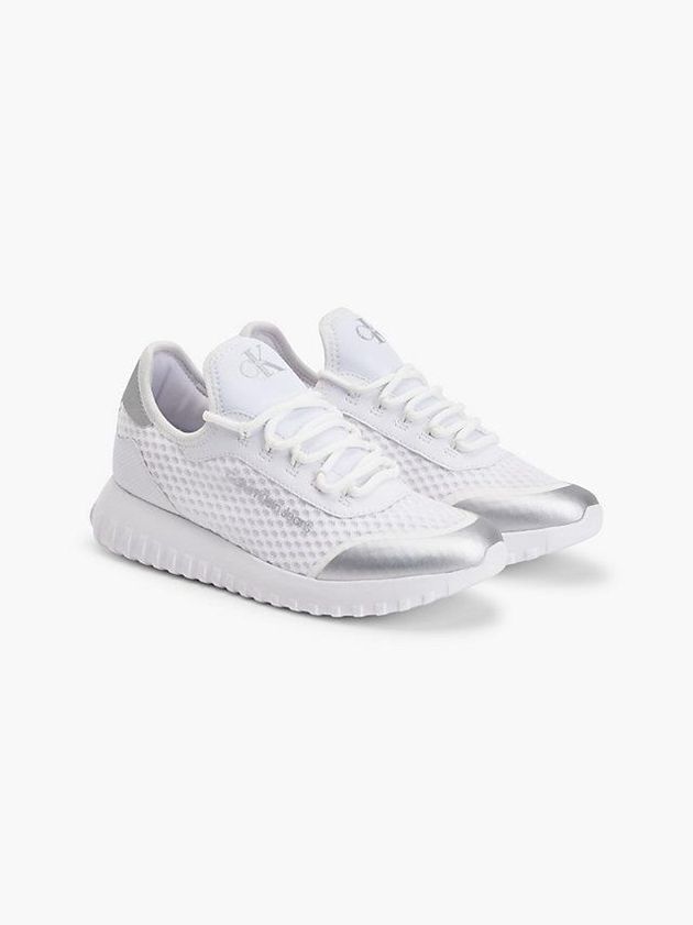White Calvin Klein Recycled Mesh Women Sneakers | PDYO-10674