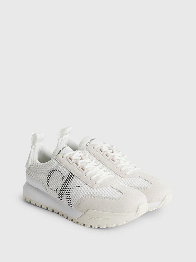 White Calvin Klein Recycled Mesh Women Sneakers | CWRZ-34618