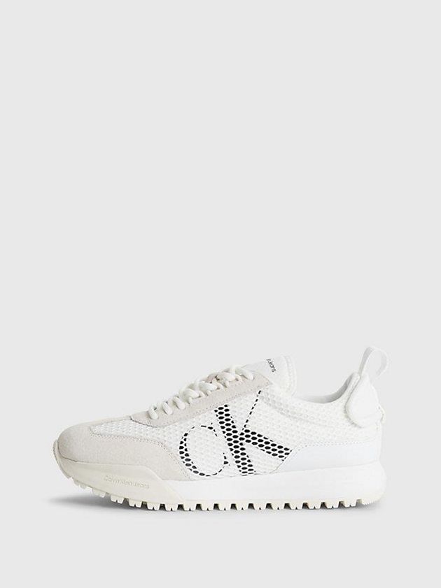White Calvin Klein Recycled Mesh Women Sneakers | CWRZ-34618