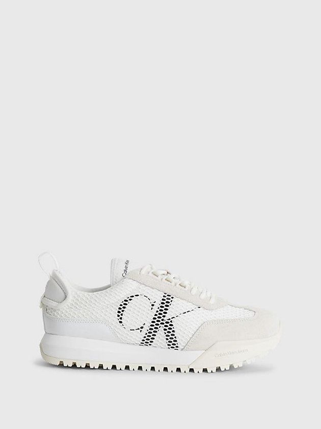 White Calvin Klein Recycled Mesh Women Sneakers | CWRZ-34618