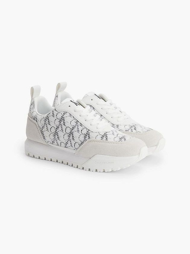 White Calvin Klein Recycled Mesh Women Sneakers | MCQB-72614