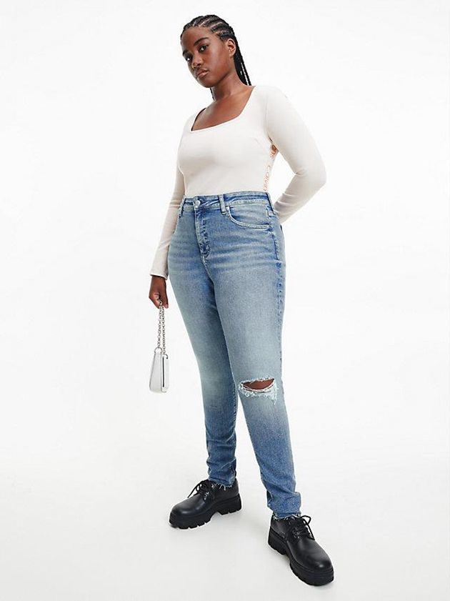 White Calvin Klein Recycled Milano Jersey Women Bodysuit | MWZV-72469