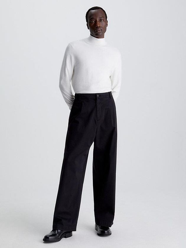 White Calvin Klein Recycled Mock Neck Jumper Men Sweater | MQCX-20619