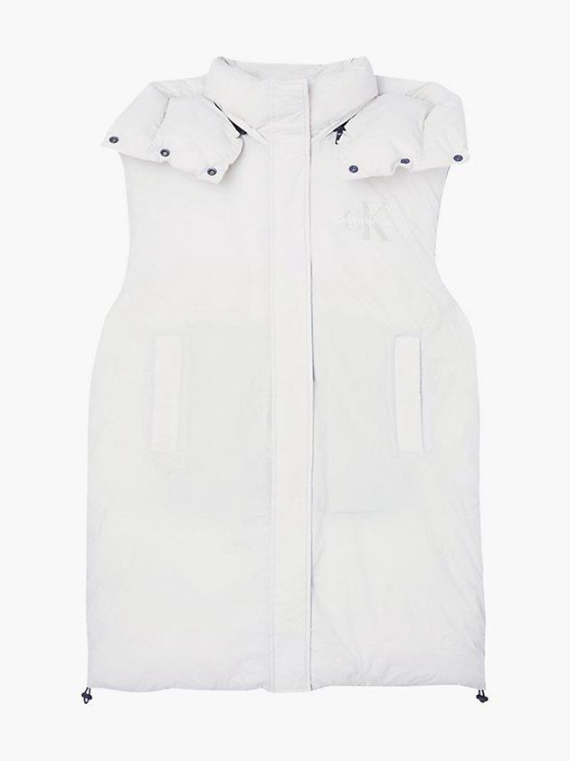 White Calvin Klein Recycled Nylon Long Padded Women Vest | PDWR-71845