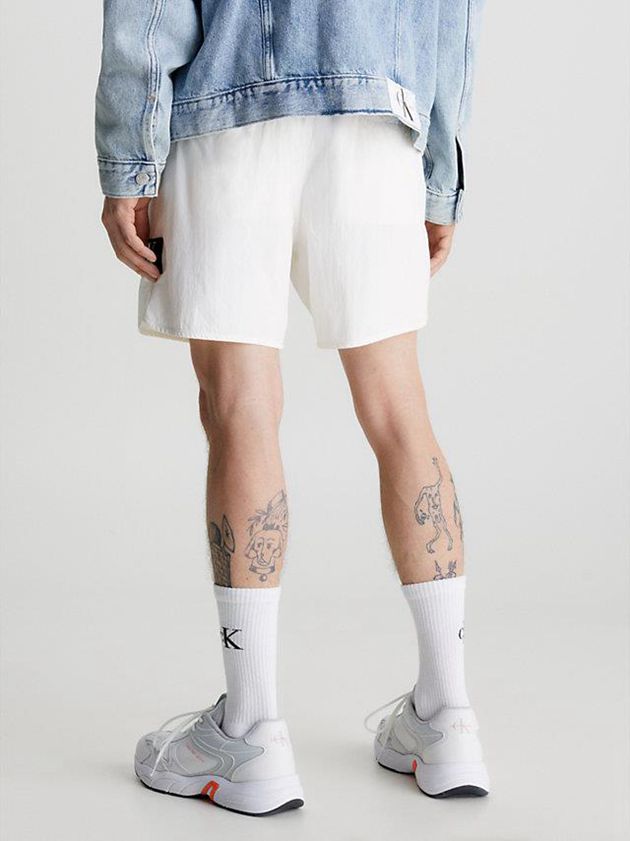 White Calvin Klein Recycled Nylon Men Shorts | BGVR-61870