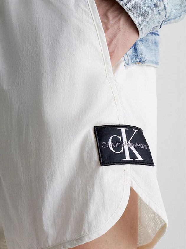 White Calvin Klein Recycled Nylon Men Shorts | BGVR-61870