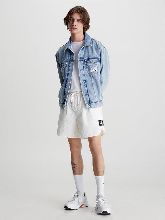 White Calvin Klein Recycled Nylon Men Shorts | BGVR-61870