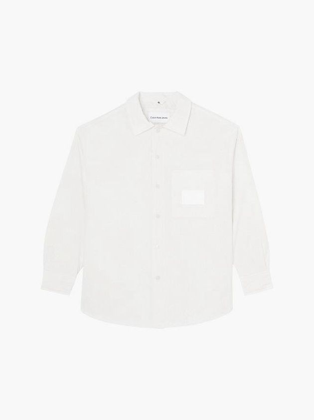 White Calvin Klein Recycled Nylon Padded Shirt Men Jacket | ROEZ-12983
