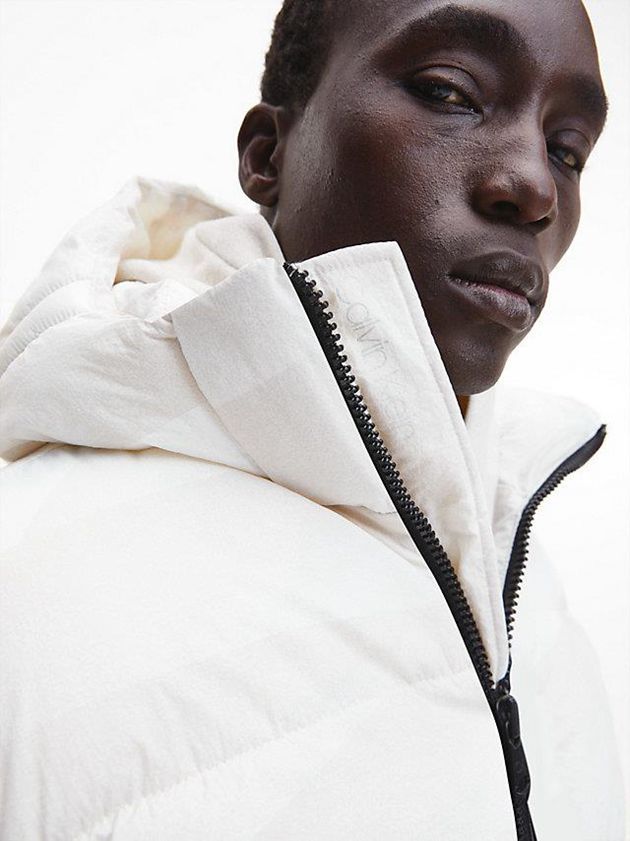 White Calvin Klein Recycled Nylon Puffer Men Jacket | EUXL-29873