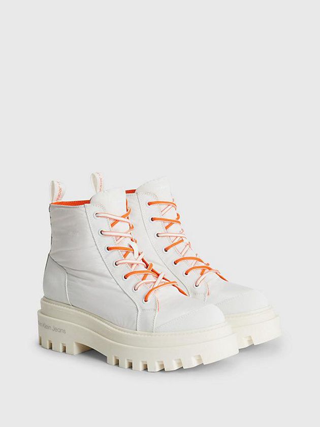 White Calvin Klein Recycled Platform Women Boots | YURZ-08154