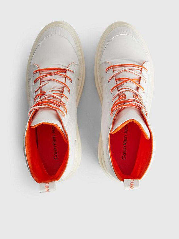 White Calvin Klein Recycled Platform Women Boots | YURZ-08154