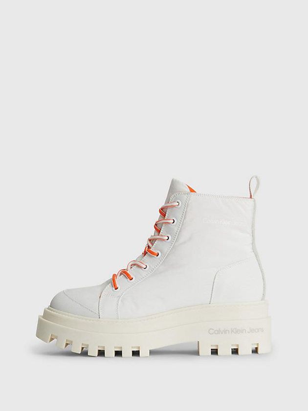 White Calvin Klein Recycled Platform Women Boots | YURZ-08154