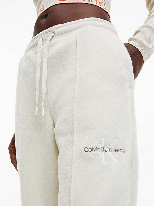 White Calvin Klein Recycled Polar Fleece Women Joggers | EFJD-95074