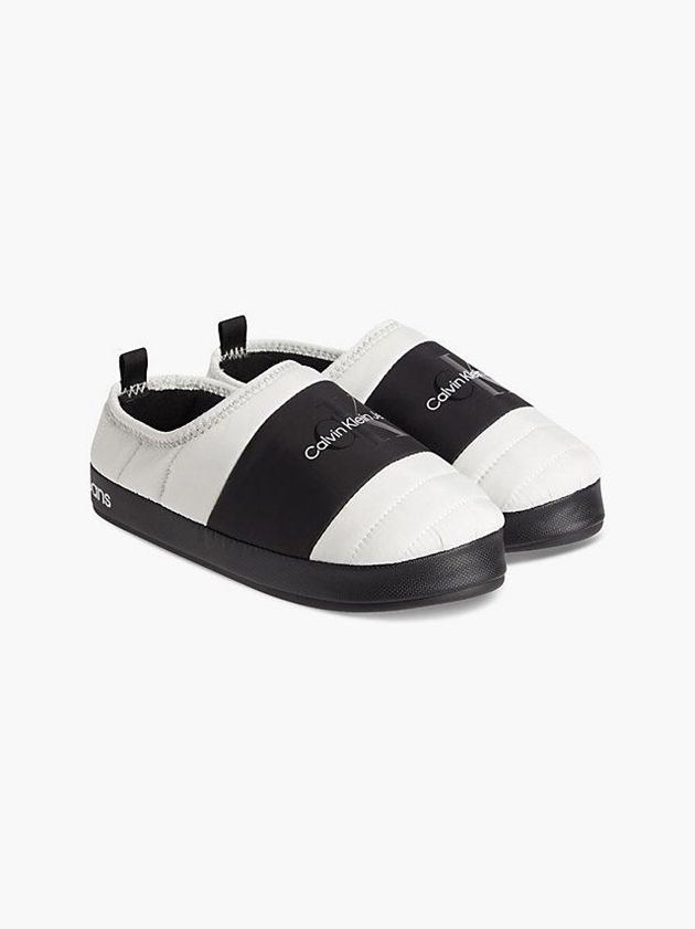 White Calvin Klein Recycled Quilted Men Slippers | NBTL-10248