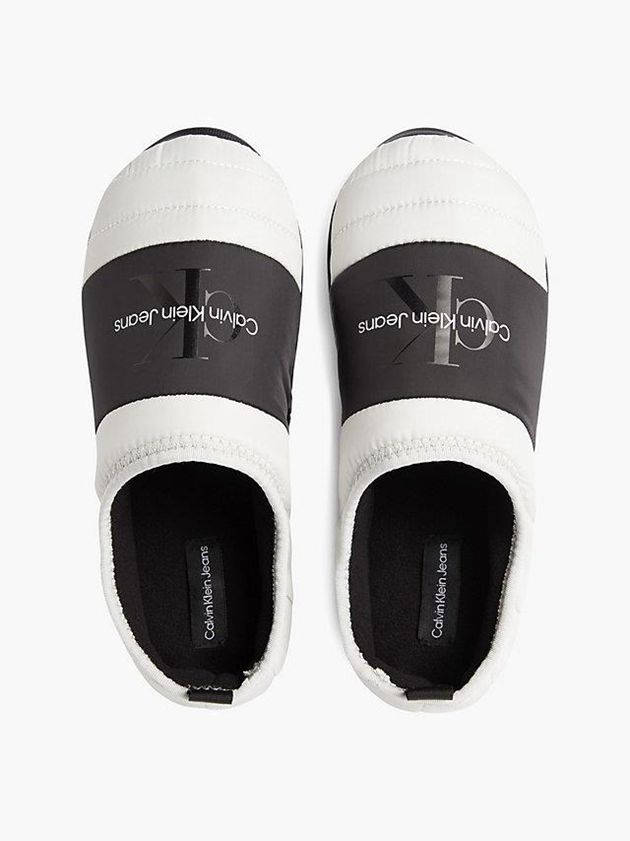 White Calvin Klein Recycled Quilted Men Slippers | NBTL-10248