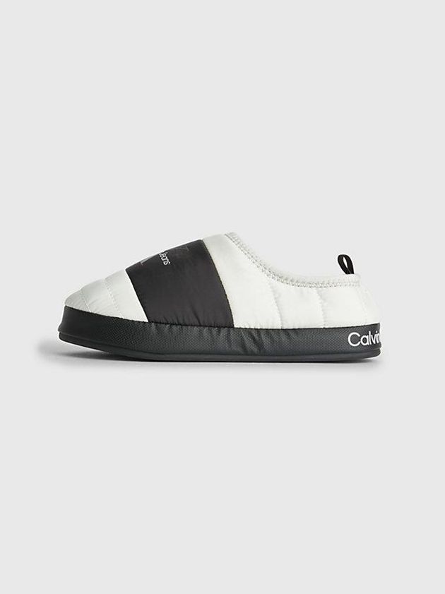 White Calvin Klein Recycled Quilted Men Slippers | NBTL-10248