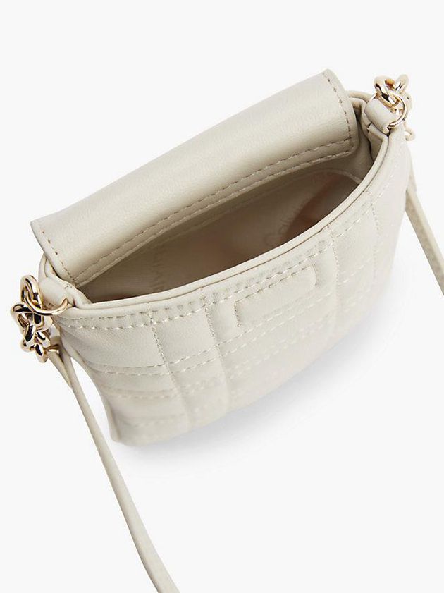 White Calvin Klein Recycled Quilted Phone Women Bags | CJKX-43682
