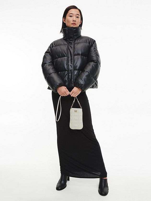 White Calvin Klein Recycled Quilted Phone Women Bags | CJKX-43682