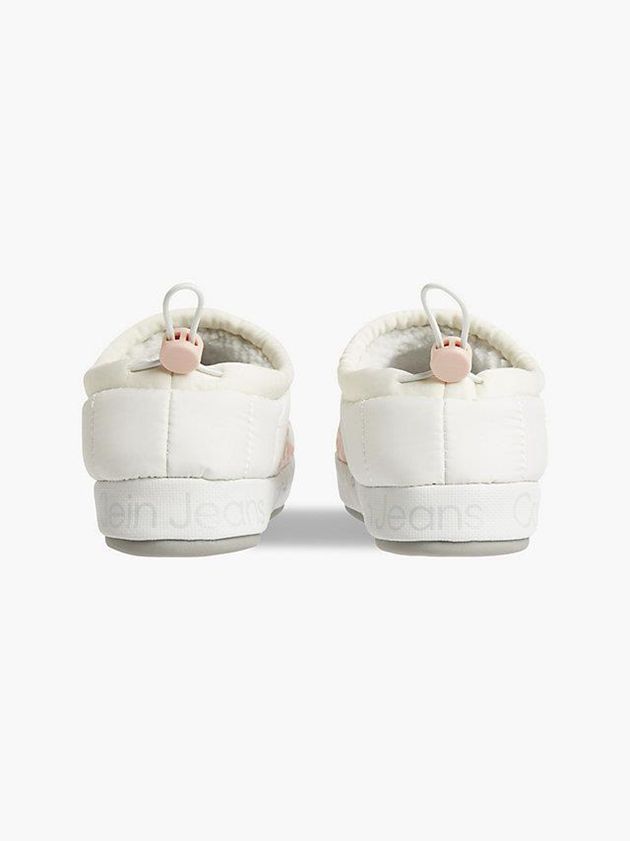 White Calvin Klein Recycled Quilted Women Slippers | JAQW-36924