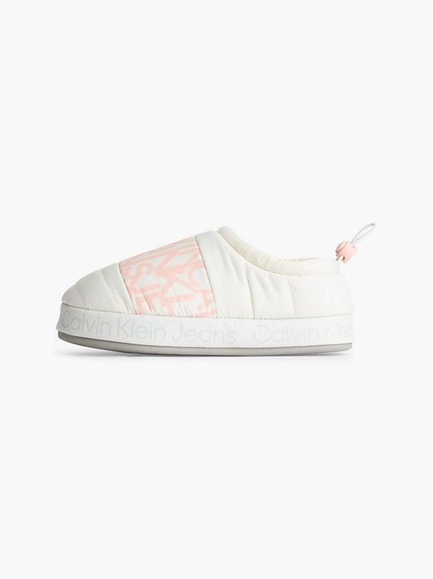 White Calvin Klein Recycled Quilted Women Slippers | JAQW-36924