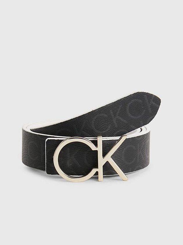 White Calvin Klein Recycled Reversible Logo Women Belt | QERY-21809