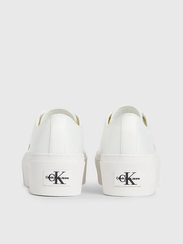 White Calvin Klein Recycled Satin Platform Women Sneakers | EVAQ-64278