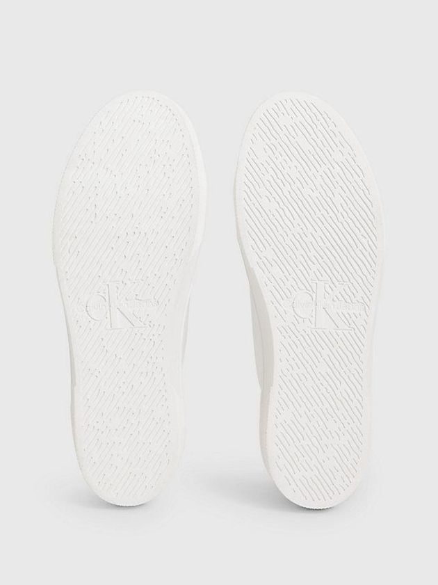 White Calvin Klein Recycled Satin Platform Women Sneakers | EVAQ-64278