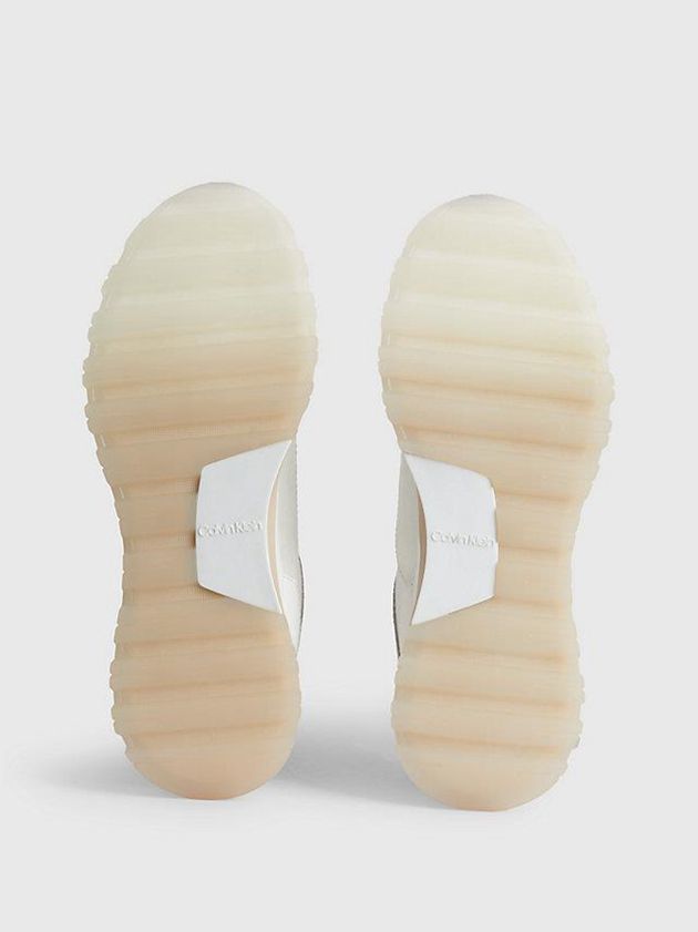 White Calvin Klein Recycled Suede And Satin Women Sneakers | KSNZ-21957