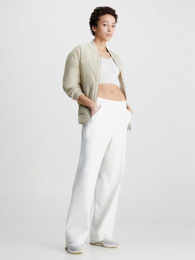 White Calvin Klein Recycled Suede And Satin Women Sneakers | KSNZ-21957