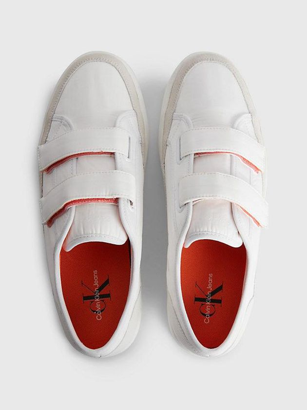 White Calvin Klein Recycled Velcro Men Sneakers | JOWX-96125