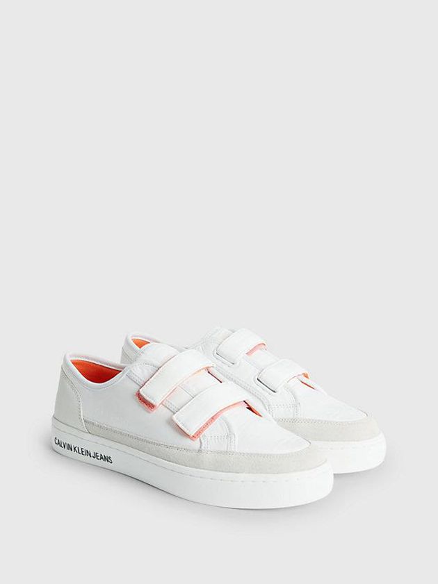 White Calvin Klein Recycled Velcro Women Sneakers | LWID-62985