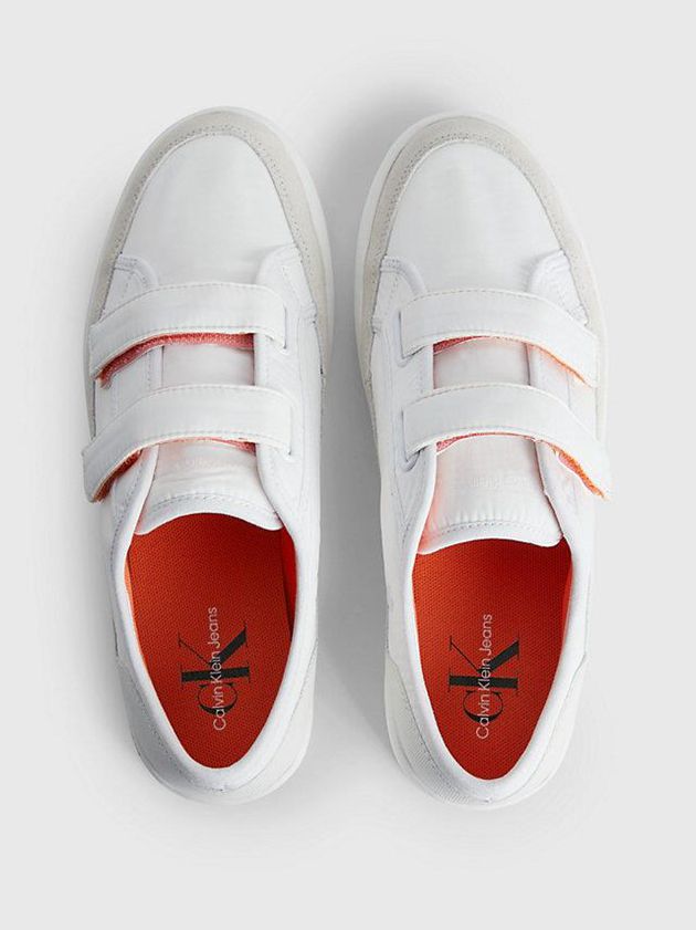 White Calvin Klein Recycled Velcro Women Sneakers | LWID-62985