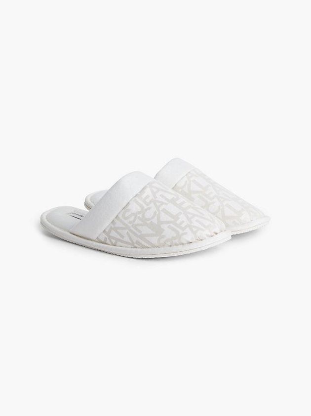 White Calvin Klein Recycled Women Slippers | ATVX-93418