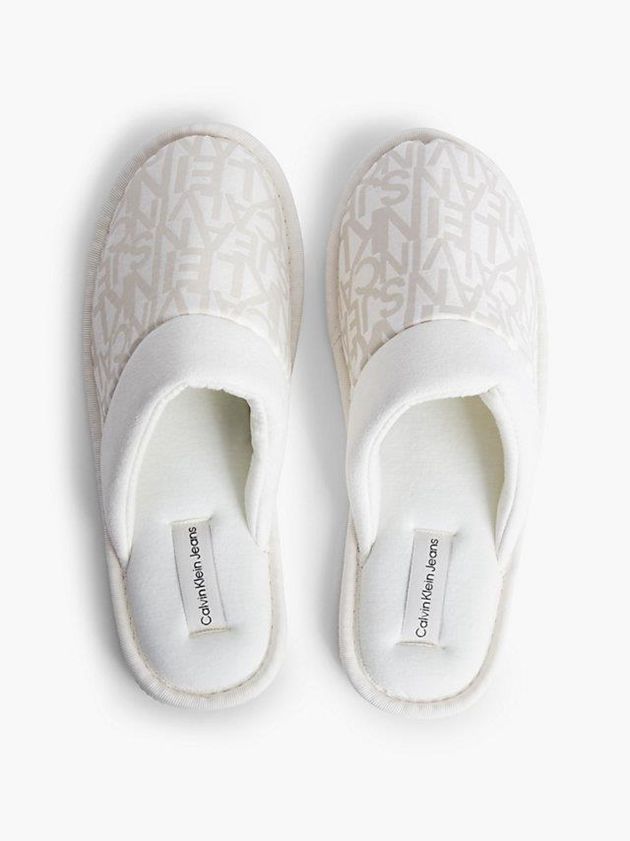 White Calvin Klein Recycled Women Slippers | ATVX-93418