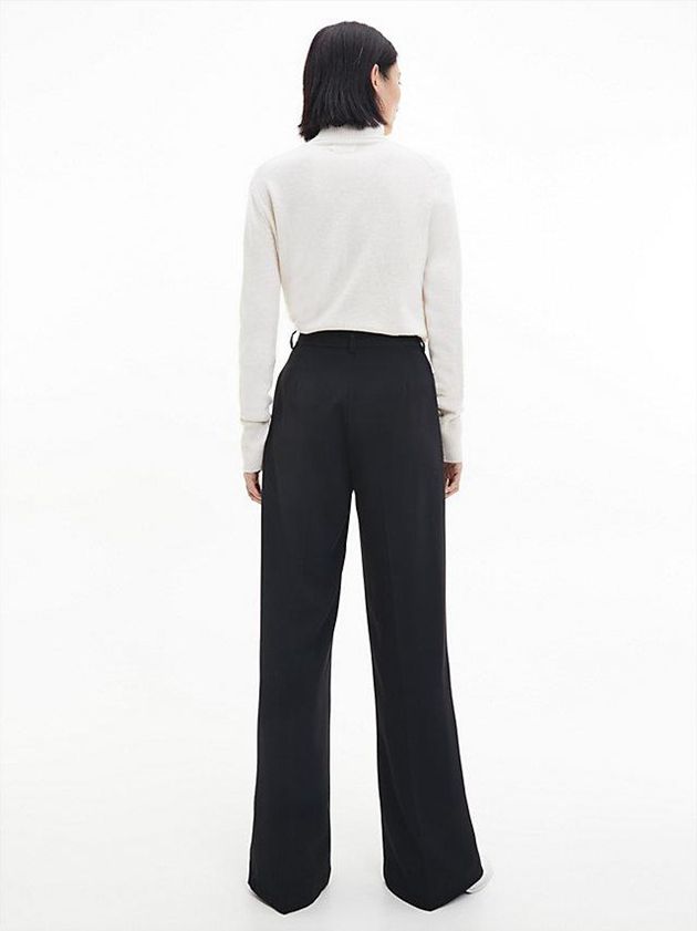 White Calvin Klein Recycled Wool Roll Neck Jumper Women Sweater | VLZQ-69274