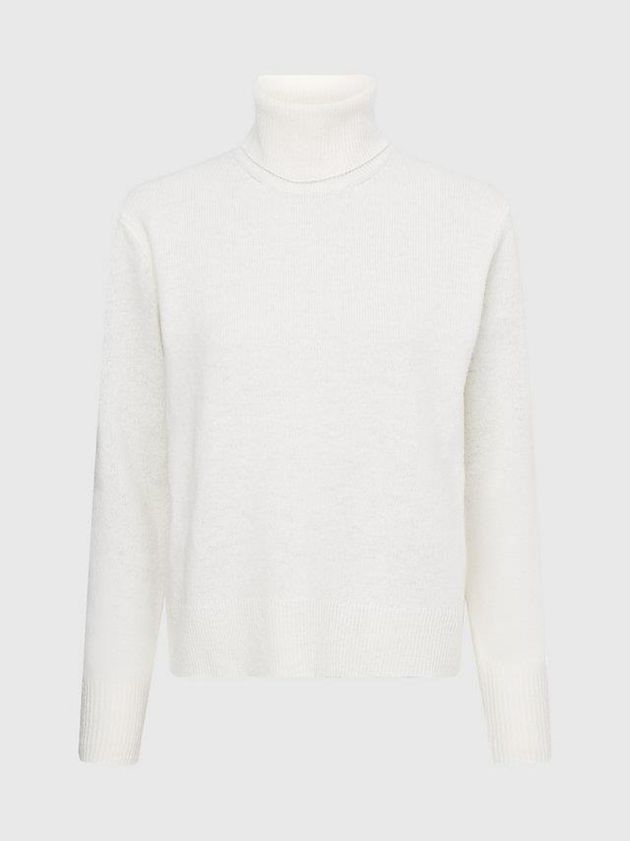 White Calvin Klein Recycled Wool Roll Neck Jumper Women Sweater | VLZQ-69274