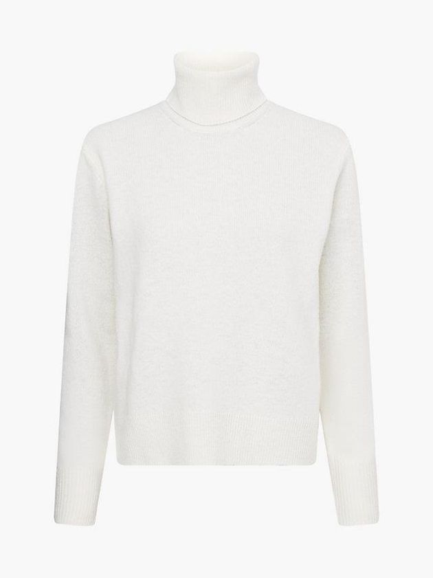 White Calvin Klein Recycled Wool Roll Neck Jumper Women Sweater | VLZQ-69274