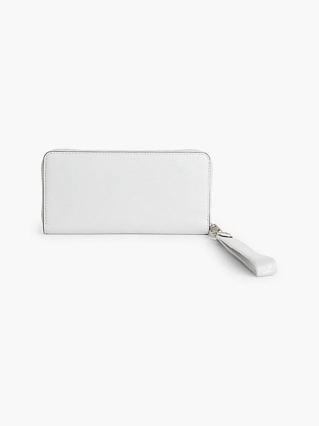 White Calvin Klein Recycled Zip Around With Strap Women Wallet | GZAX-76415