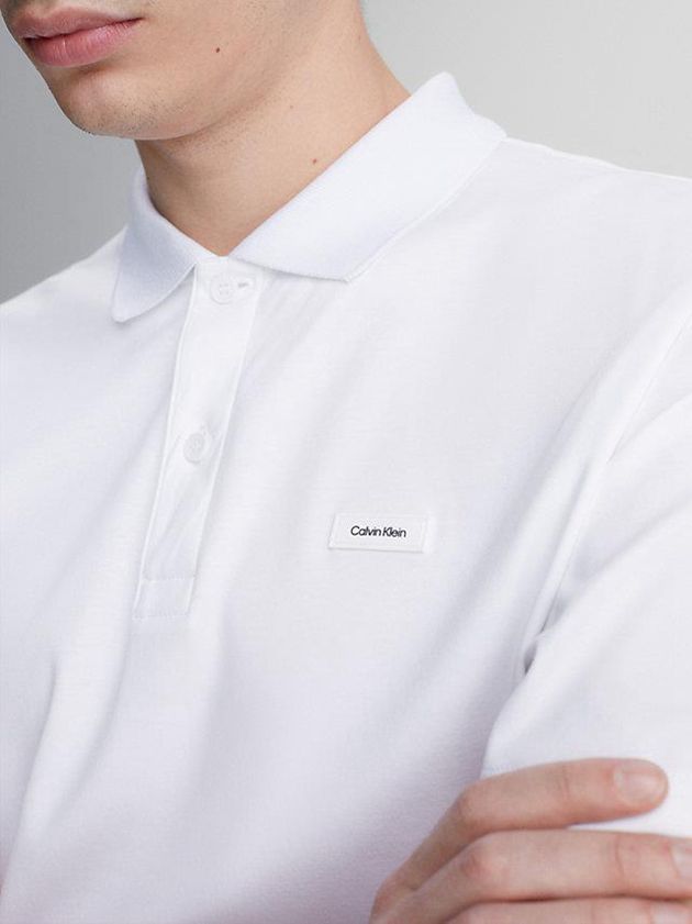 White Calvin Klein Regular Fit Men Polo Shirt | JOLD-37462
