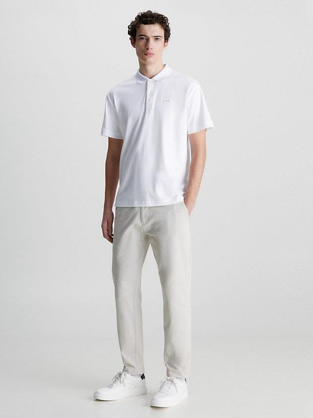 White Calvin Klein Regular Fit Men Polo Shirt | JOLD-37462
