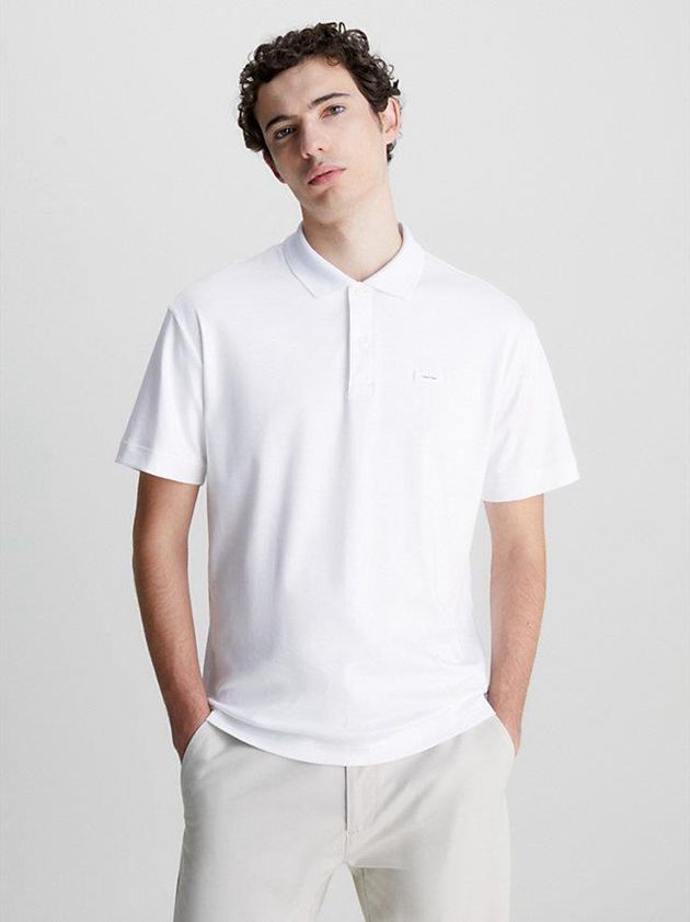 White Calvin Klein Regular Fit Men Polo Shirt | JOLD-37462