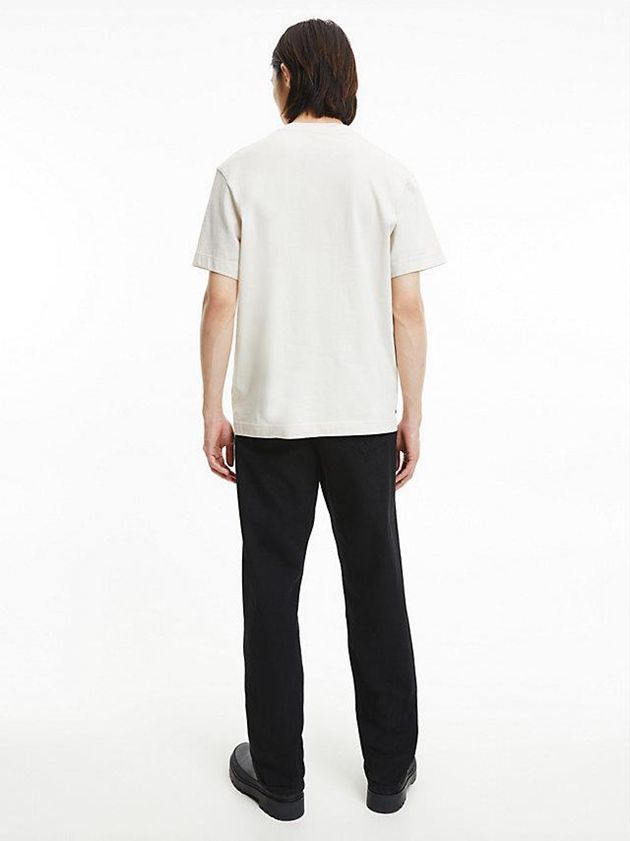White Calvin Klein Relaxed All-Over Logo Men T-Shirt | SHTQ-35726