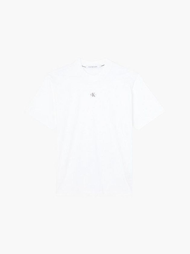 White Calvin Klein Relaxed Back Logo Men T-Shirt | GCYO-71490